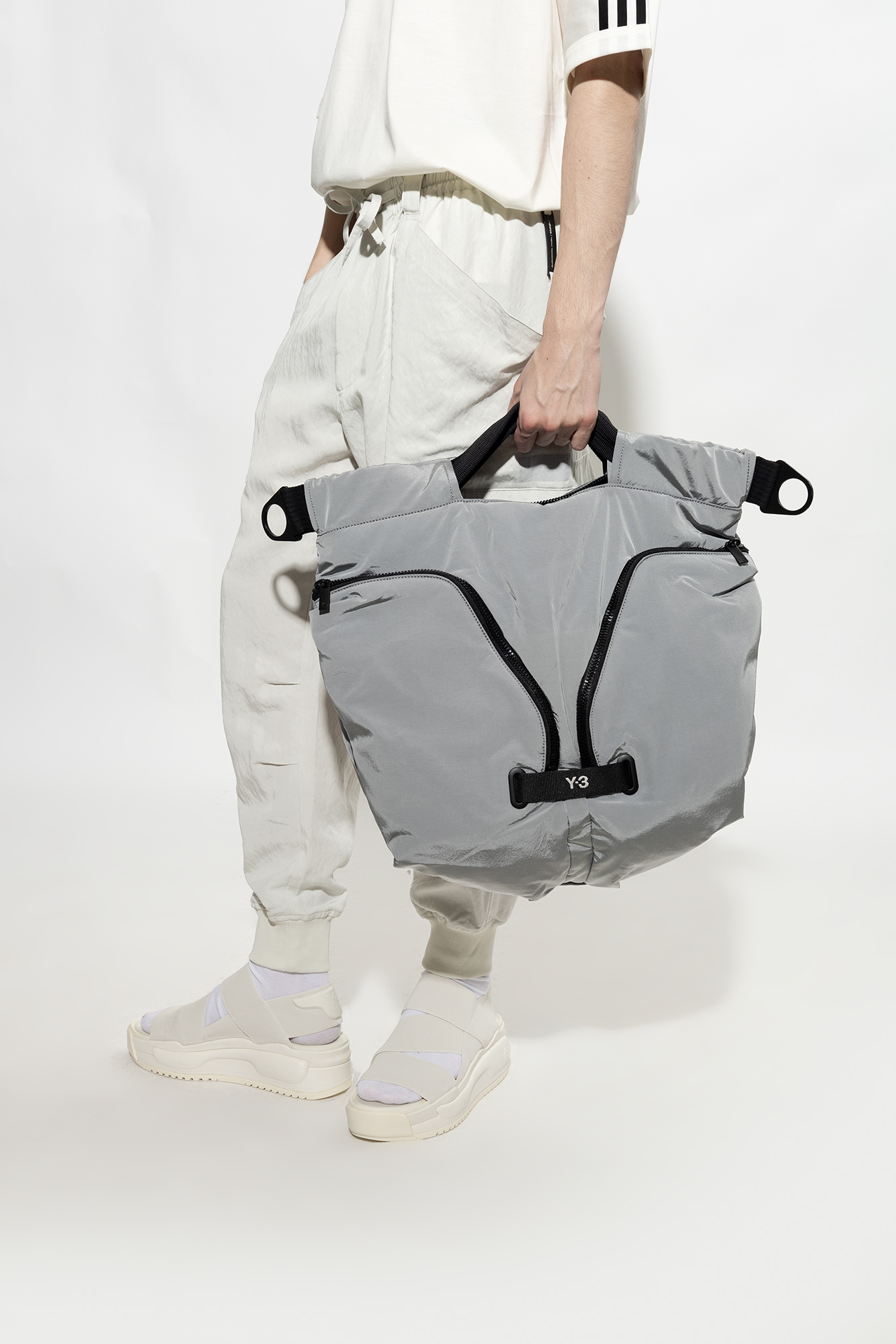 Active 2 Bag - Grey Shoulder bag with logo Y - 3 Yohji Yamamoto